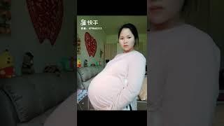 Huge Pregnant Asian With Triplets