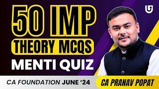 CA Foundation Maths QA | 50 IMP Theory MCQs Quiz | CA Foundation June 24 | Pranav Popat#cafoundation