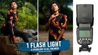 Outdoor Portrait Photography with a Single Speed light for beginners off camera Flash Photography