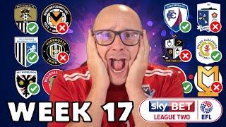 2024/25 League 2 - Matchday #17 Predictions