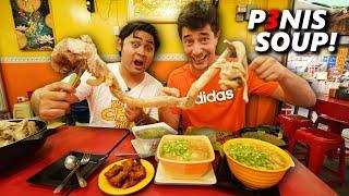 LUKE MARTIN Tries HUGE P3NIS Soup in the Philippines!! Extreme PARES in Manila!