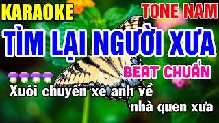 TÌM LẠI NGƯỜI XƯA Karaoke Nhạc Sống Tone Nam ( Am ) - Tình Trần Karaoke