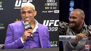 Charles Oliveira SHRUGS OFF a Conor McGregor fight "The guy that RUNS away the most in the UFC"