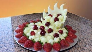 HOW TO DECORATE A SLICED FRUIT CENTER - By J  Pereira Art Carving