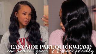 HOW TO: EASY SIDE PART QUICKWEAVE | NEW METHOD, FAST & SIMPLE | JENISE ADRIANA