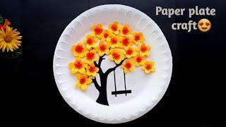 Paper wall decoration craft| DIY| Unique tree Wall hanging/wallmate | |Easy paper craft with plate