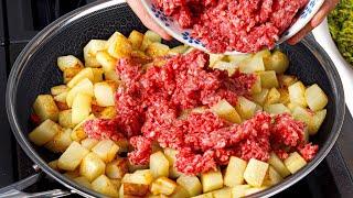 Just add ground beef to the potatoes! And the result will be amazing! Simple dinner recipe!