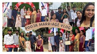 Pooja marriage vlog || friend marriage ||meetmyofficefriends || bridalmakeup || bride&groommakeup ||