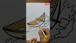 How to draw a Boat l Water transport boat drawing and colouring