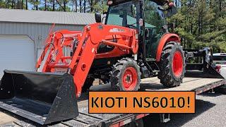 Kioti NS6010 HST Cab delivery, walk around, test drive, upgrades, & more!