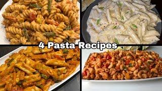 4 Pasta Recipes | Red Sause Pasta | White Sauce Pasta | Pink Sauce Pasta By One Dish One Tip