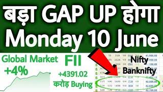 Monday GAP UP | 10 June | Gift Nifty Live | Global Market Live | Monday Market Prediction
