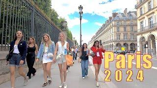 Paris France , Walking tour in the center of Paris - Paris 4K HDR - Paris 2024