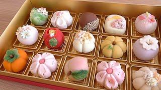 too pretty to eat! Traditional Japanese Sweets, Flower Cake WAGASHI - Korean dessert shop