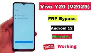 VIVO Y20 FRP BYPASS ANDROID 12 | Vivo Y20 Google Account Remove Without Pc 100% Ok | August 2022