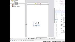 embbed label and button into stack view and add stackview constraints to layout it in the screen cen