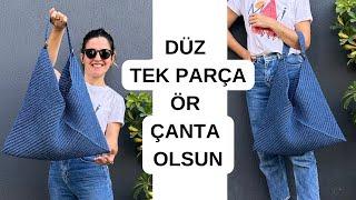 EN KOLAY ÇANTA  DÜZ UZUN BİR PARÇA ÖRÜP ÇANTA YAPIYORUZ #knitting