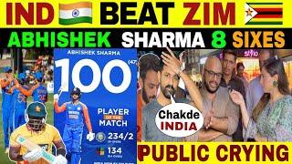 INDIA BEAT ZIMBABWE | ABHISHEK SHARMA 100 RUNS | PAK CRYING 