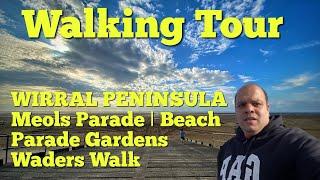 Meols Beach ️, Parade Gardens & Waders Walk, Walking Tour‍️on a beautiful Summer Day of June 2024