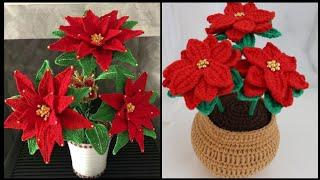 Crochet Christmas Flowers Crochet Amigurumi Decorations Handmade Christmas Holiday Gifts Decor Diy