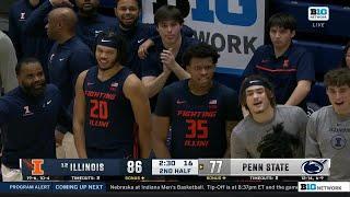 Close Game: Final 3 Minutes of Illinois at Penn State | Big Ten Basketball | 02/21/2024
