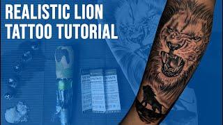 Realistic Lion by @tattoosbyabhishek Tattoo Tutorial