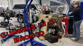 4BT Cummins powered Ford Bronco is coming together with some special conversion parts!