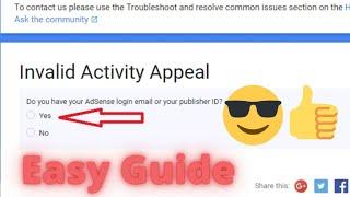 Appeal form guide for invalid click activity 2021. How to recover disabled YouTube account