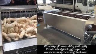 Cassava peeling machine working process