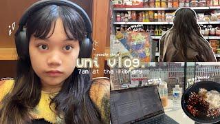 uni vlog  7am at library, uk first year psych, catching up, mundane things, reality of uni.