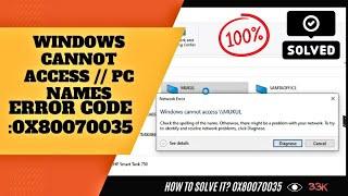 Error code 0x80070035 | Windows cannot access | The Network path was not found 100% solve