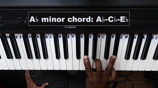 How to Play the A Flat Minor Chord on Piano (Ab minor, Abm)