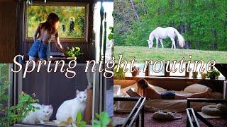 My spring night routine in my cottage