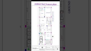 20x60 North facing house plan || 2bhk house design || house plan shorts #shorts #housedesign #short