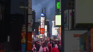 Crowd at Times Square in the Evening #travel #timessquare #2025