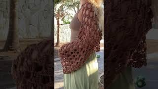 Crochet shell shrug ️  #crochet #crochetbeginner #crochetshrug #crochettops #crochettop