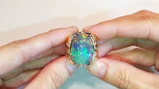 Indonesian Black Opal Ring 10.24 carats by Kat Florence