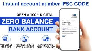 zero balance bank account opening online 2025 instant bank account open