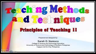 Teaching Methods and Techniques