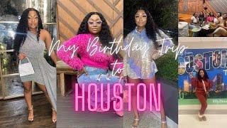 TRAVEL VLOG: My 24th Birthday Trip to Houston,TX | Girls Trip (My first time on a plane)