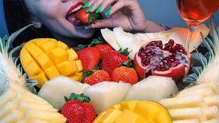 ASMR EXOTIC fruits Pineapple MANGO Melon Garnet Strawberry EATING SOUNDS No Taking