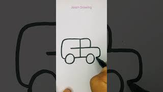 Draw a car using “O+O” #Trick #art #jasimdrawing