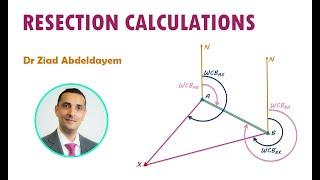 SURVEYING | RESECTION | CALCULATING THE COORDINATES OF AN UNKNOWN STATION FROM 2 KNOWN STATIONS