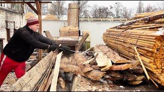 ️ Efficient Production of Wood Chips on an Old Giant from Wood Waste ️