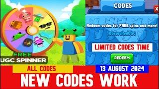 *NEW CODES AUGUST 13, 2024* [NEW ITEM!] FREE UGC SPINNER! ROBLOX | LIMITED CODES TIME