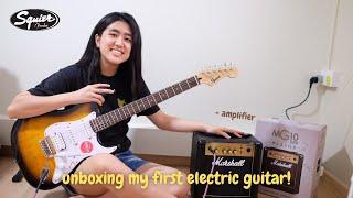 MY FIRST ELECTRIC GUITAR!! (+AMP)