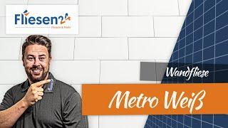 Wandfliese | Metro Weiß | Metrofliese mit Facettenkante