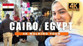 Cairo, Egypt Walking Tour - Khan el-Khalili Night Market | 4K HDR 60fps