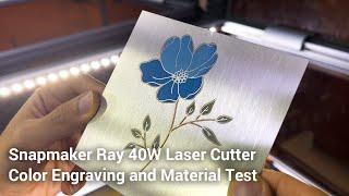Snapmaker Ray 40W Laser Cutter Color Engraving and Material Test