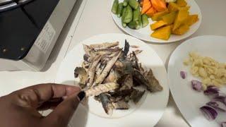 HOW I COOKED FIRED FISH ,VEGETABLES MIXED WITH MONGGO